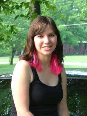 Not sure what prompted this, but Alpha dyed her hair shocking pink today.